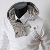 Blusa com capuz - casual luxury - 4BH-WHITE - branca