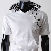 blusa capuz stripe hood - HAH-WHITE - branca