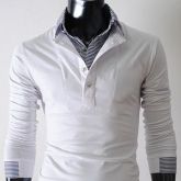 Camiseta social colarinho duplo - KA58-WHITE - branca